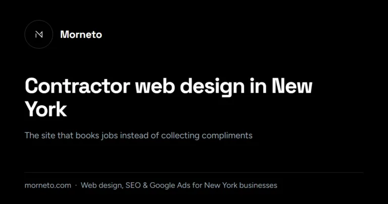 Contractor web design in New York guide by Morneto