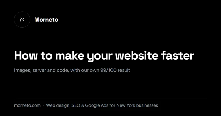 How to make your website faster – Morneto guide cover