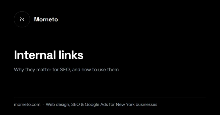 Internal links: why they matter for SEO and how to use them – Morneto guide cover
