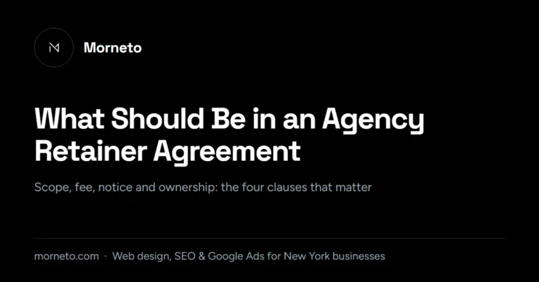 Agency retainer agreement checklist card