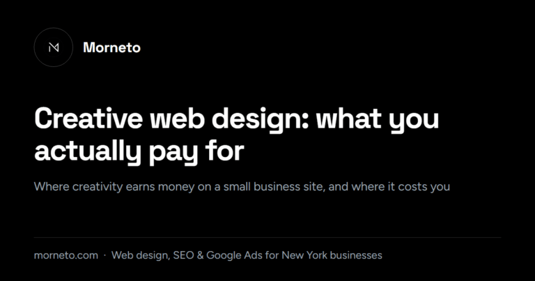 Creative web design: what you actually pay for on a small business site