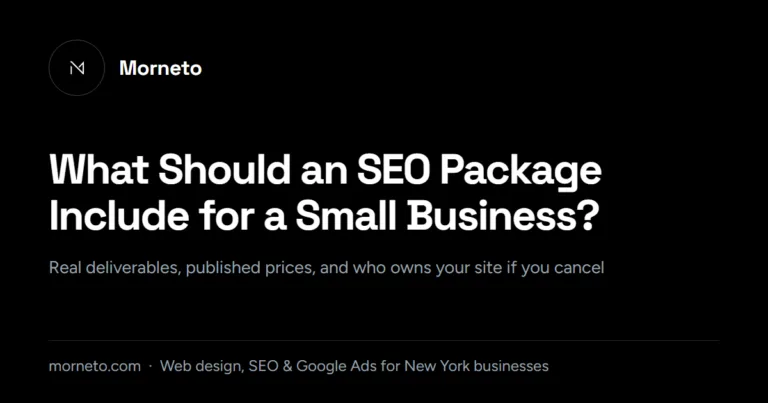 What should an SEO package include for a small business