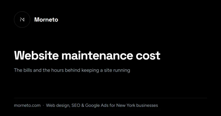 Website maintenance cost guide card