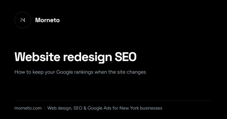 Website redesign SEO guide card