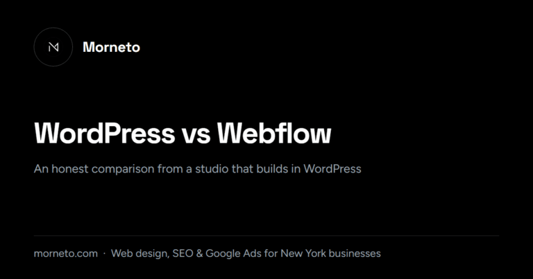 Blog card for wordpress vs webflow, an honest comparison for a small business owner